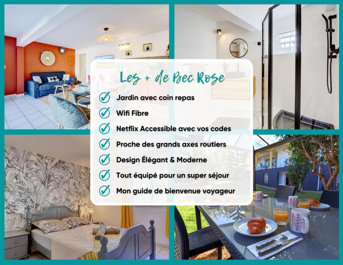 Bec Rose - Clim - Wi-Fi - Jardin Apartment Saint-Leu Exterior photo